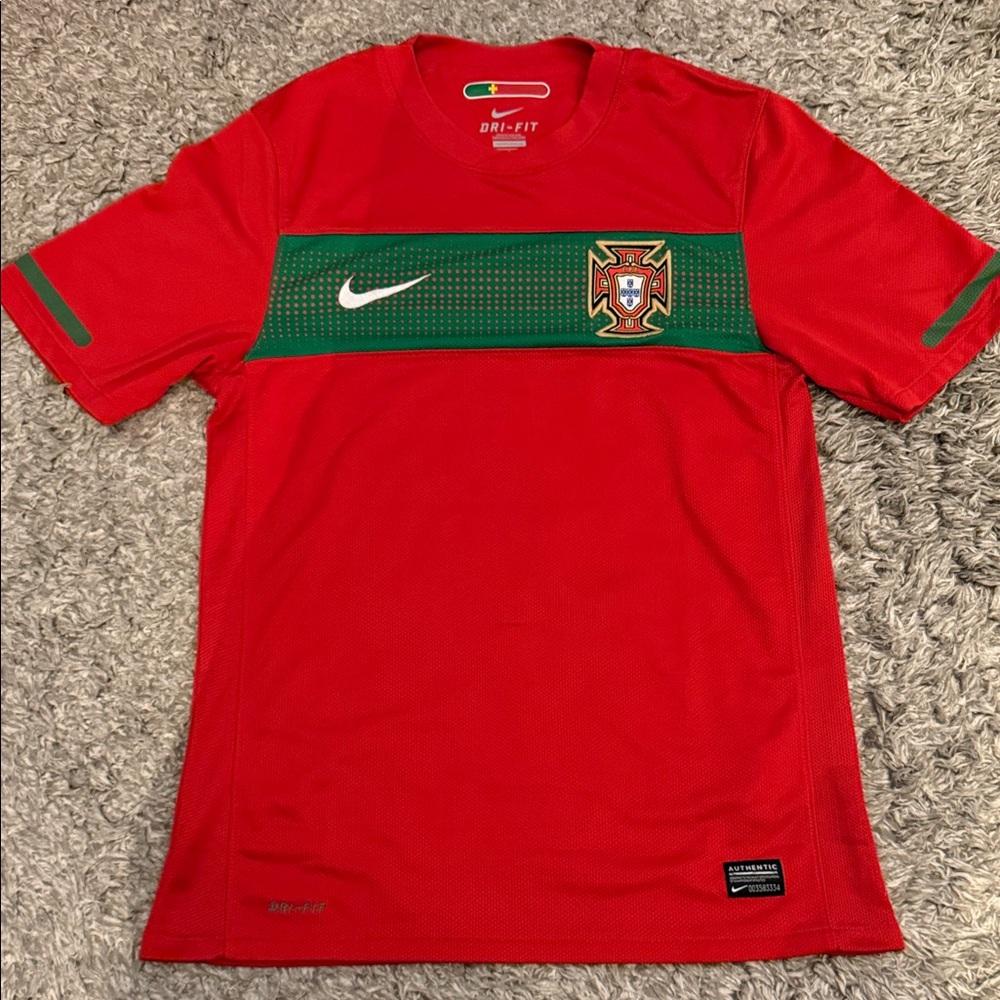Nike Portugal Red and Green Soccer Jersey